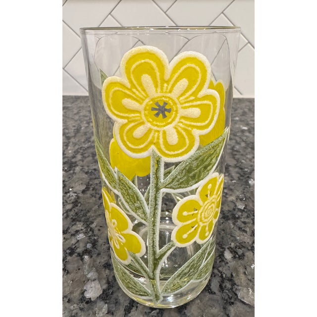 1970s Mid-Century Modern Glasses by Culver "Petite Fleur" Pattern- Set of 5 For Sale - Image 5 of 5