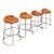 Late 20th Century McGuire Leather and Stainless Steel Swivel Stool, Counter Stool (Set of 4) For Sale
