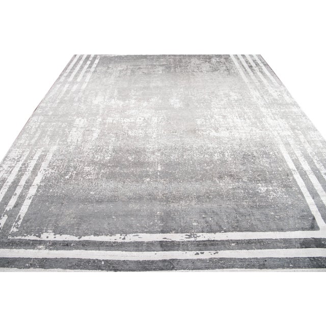 21st Century Contemporary Wool and Silk Rug For Sale - Image 9 of 13