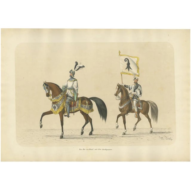 Heinrich Jenny, Grand Basel Procession of Peter Rot and the Proud Banner of the City, 1855, Print For Sale