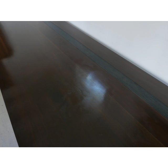 Modern Walnut and Black Stripe Dining Table For Sale In Charleston - Image 6 of 10