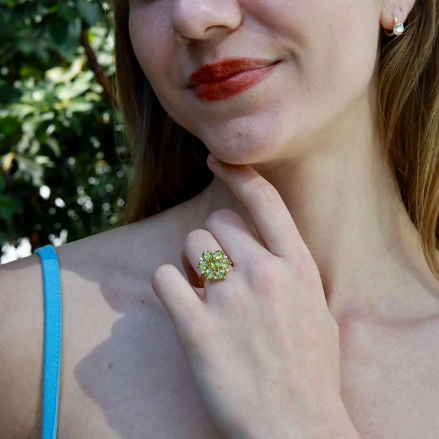 Not Yet Made - Made To Order Nina Zhou Celestial 3.86ctw Peridot & Diamond Cocktail Ring (All Sizes Available) For Sale - Image 5 of 6