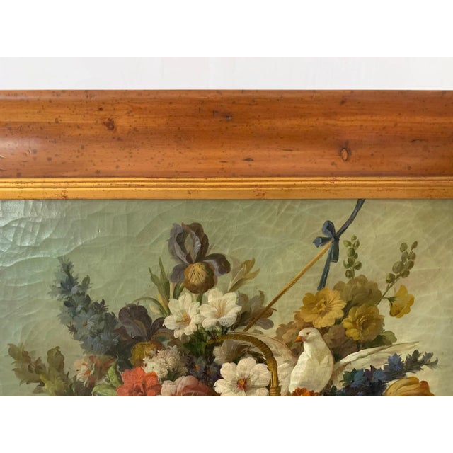 Still Life of Flower and Doves in Oak Frame For Sale - Image 11 of 13