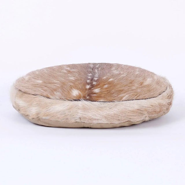 Mid 20th Century Mid 20th Century Anglo-Indian Deer Hide Pillow For Sale - Image 5 of 6