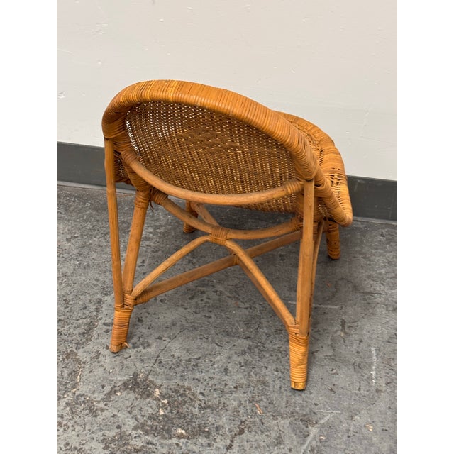 Late 20th Century Rattan Scoop Back Side Chair, Vintage For Sale - Image 5 of 12