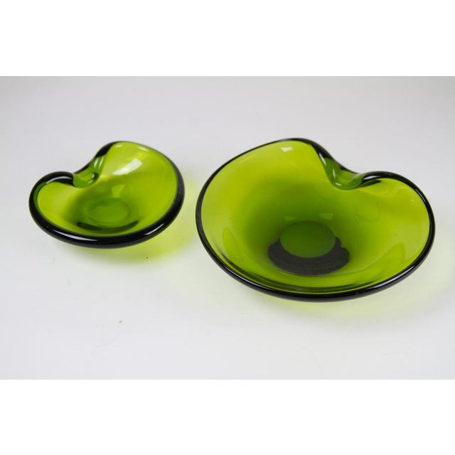Vintage Danish Maygreen Glass Bowls by Per Lütken for Holmegaard,. 1950s, Set of 2 For Sale - Image 10 of 18