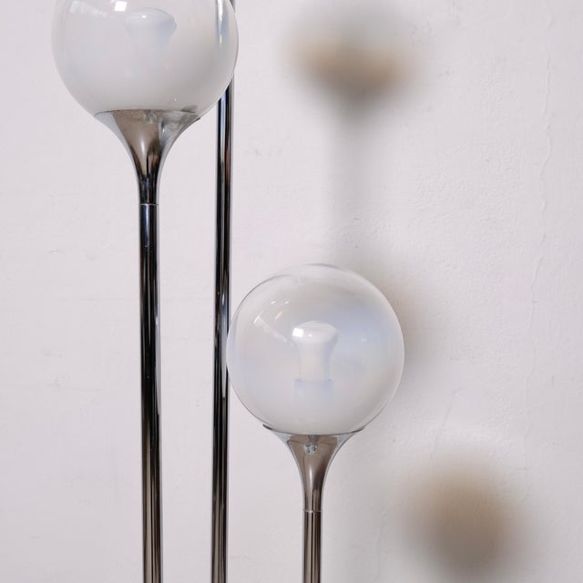 Three-Light Floor Lamp Attributable to Targetti Sankey Design 70, 1970s For Sale - Image 9 of 18