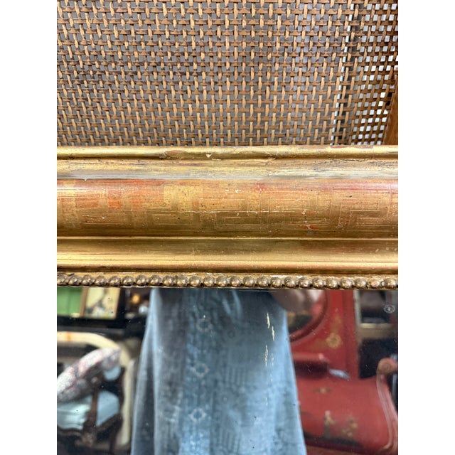 19th-C. French Louis Philippe Gold Leaf & Greek Key Giltwood Mirror For Sale In Atlanta - Image 6 of 9