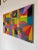 Mid-Century Modern 2003 Vintage Daniel Colorful Geometric Abstract Oil on Canvas Painting – Unframed For Sale - Image 3 of 10