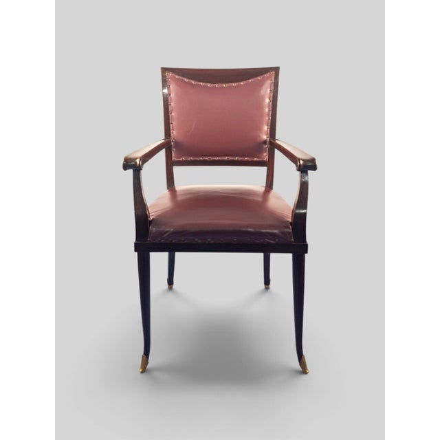 Mid-Century Italian Leather Desk Armchair by Vittorio Dassi, 1950s For Sale - Image 16 of 16