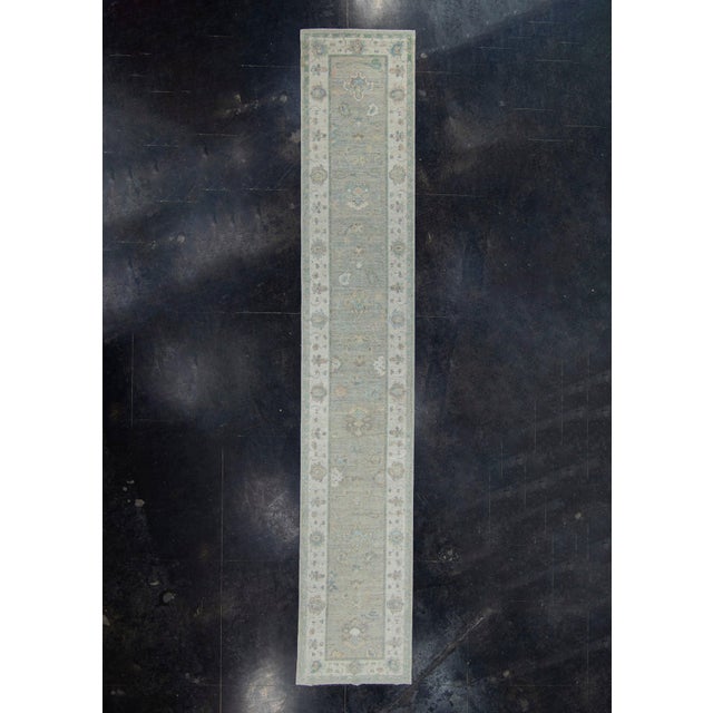 Gray Turkish Oushak Runner Rug 2'10" x 15'11" #17913 For Sale - Image 8 of 8