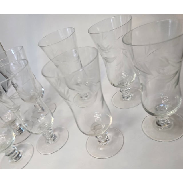 Hollywood Regency Handcut Vintage Romanian Parfait Glasses- Set of Eight For Sale - Image 3 of 14