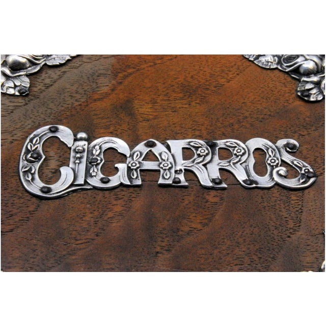 Wooden Snuffbox with Silver Applications and the Phrase Cigarettes For Sale - Image 4 of 10