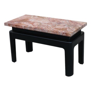 1940s Small Low Marble-Top Side Table For Sale