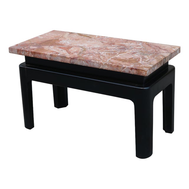 1940s Small Low Marble-Top Side Table For Sale