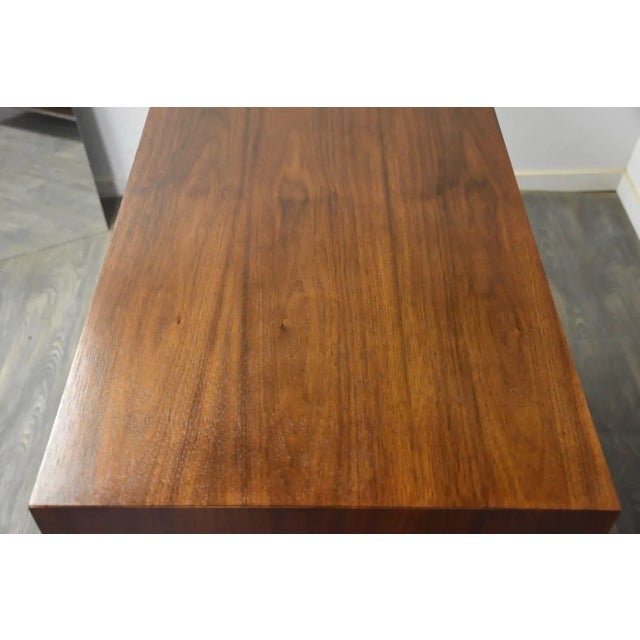 Wood Refinished Walnut Mid Century Dresser Armoire For Sale - Image 7 of 11