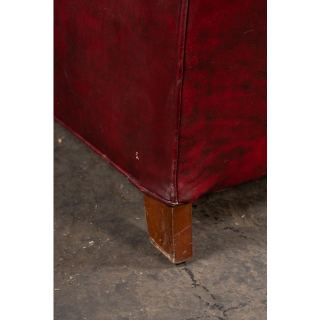 Vintage Tufted Leather Chesterfield Sofa in Oxblood For Sale - Image 11 of 11
