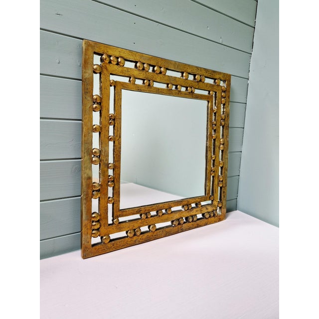 Vintage Brutalist Mirror in Bronze, 1970s For Sale - Image 12 of 12