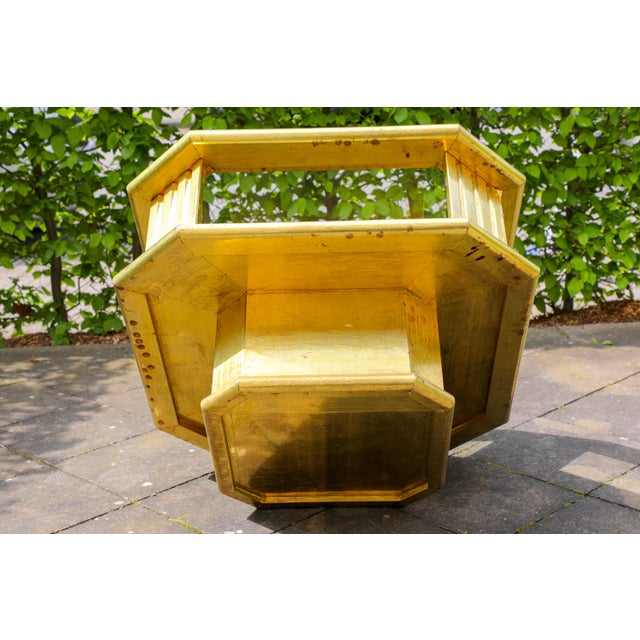 Vintage Octagonal Brass Coffee Table by Rodolfo Dubarry, 1970s For Sale - Image 16 of 17