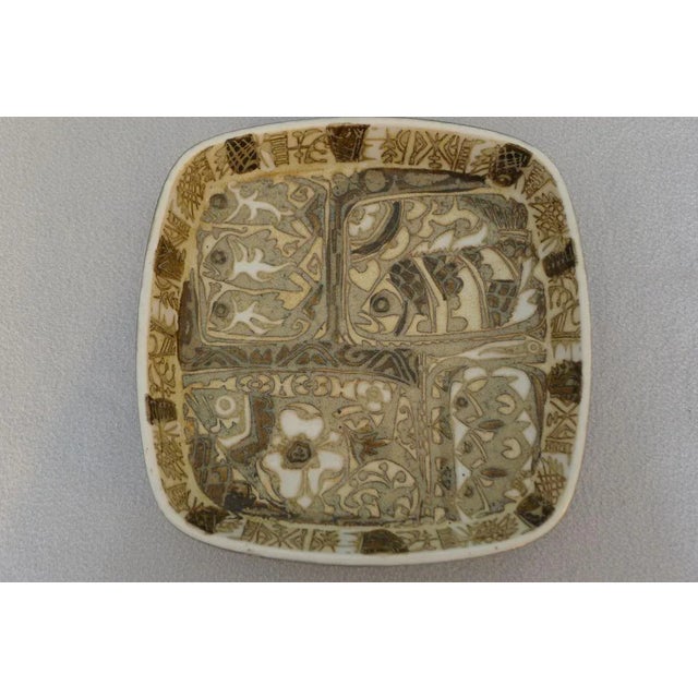 Mid-Century Modern Danish Faience Ceramic Maritime Baca Series Bowls & Vase with Fish by Nils Thorsson for Royal Copenhagen, 1960s, Set of 3 For Sale - Image 3 of 17