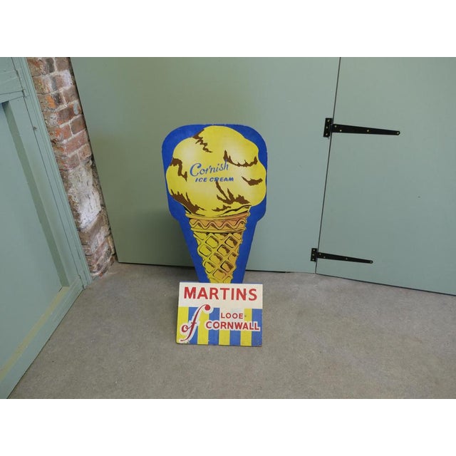 Ice Cream Advertising Sign, Funky Quirky Nostalgic This is a classic mid century piece, on a trip to the seaside is the...