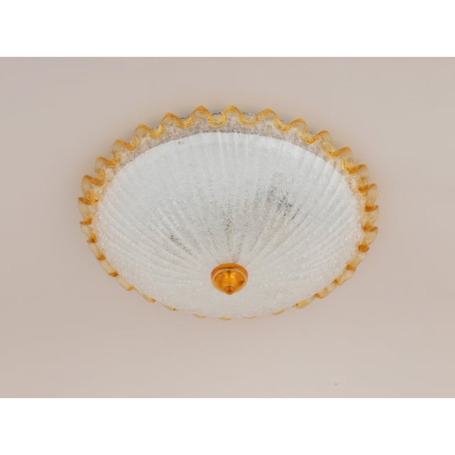 Barovier & Toso 1980s Id Century Murano Barovier & Toso Flush Mount For Sale - Image 4 of 8