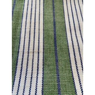 Schumacher Horst Stripe Fabric in Green For Sale