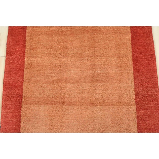2020s Gabbeh Rug 2’3” X 4’6” Rust Wool Contemporary Hand-Knotted Carpet For Sale - Image 5 of 10