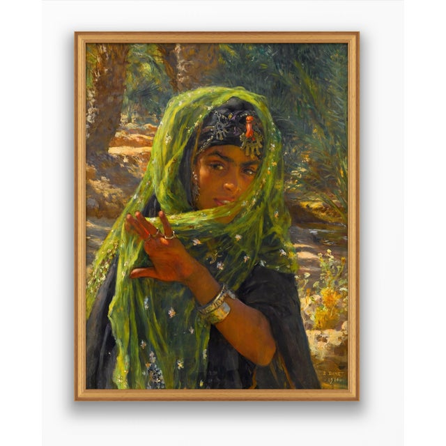 Atelier Aria Lumae Etienne Dinet 1901 Orientalist North African Bedouin Girl Fine Art Gallery Board Print 30 X 40 For Sale - Image 12 of 17