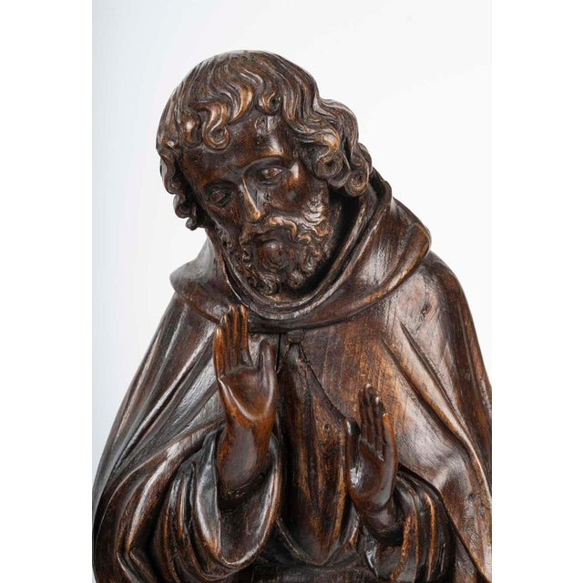 Religious sculpture representing the nativity, carved wood from the 16th century. Carved wood sculpture, walnut wood and...