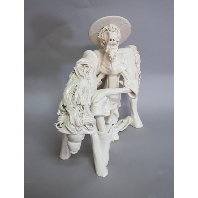 Italian Modernist Don Quixote & Horse Porcelain Sculpture For Sale - Image 4 of 7