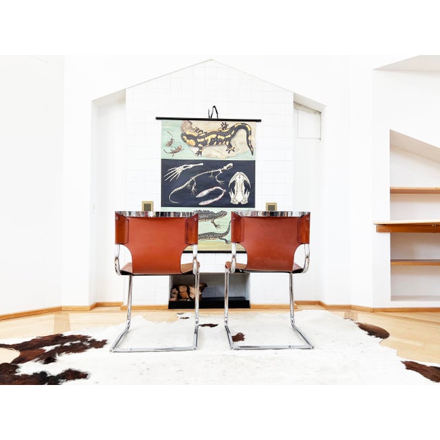Set 8 Carlo Bartoli T 70 920 Cantilever Chairs Brown Leather - 8 PCS For Sale - Image 13 of 18