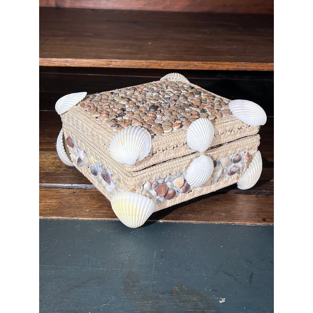 Vintage Mediterranean Grotto Style Decorative Box With Velvet Interior For Sale - Image 12 of 13