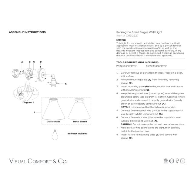 Visual Comfort Chapman & Myers for Visual Comfort Signature Parkington Small Single Wall Light in Antique-Burnished Brass For Sale - Image 4 of 5