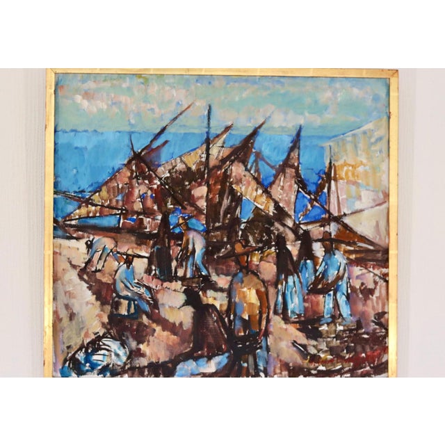 Lennart Andersson, Boats, 1959, Oil on Canvas, Framed For Sale - Image 10 of 18