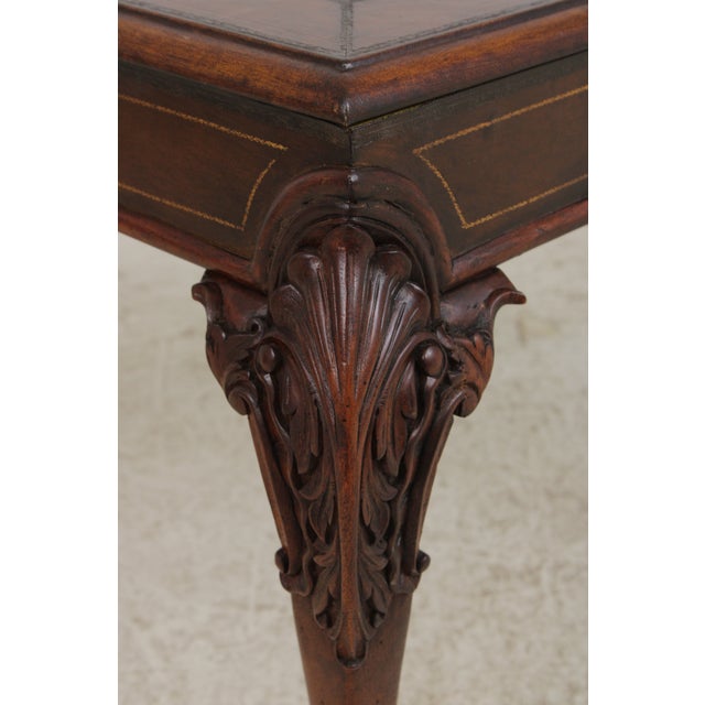 Pair Chippendale Tooled Leather Mahogany Lamp Tables For Sale - Image 12 of 14