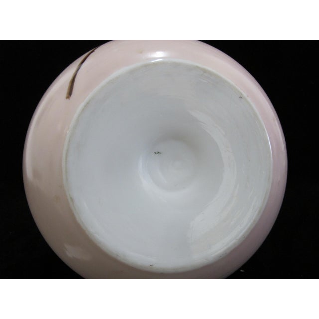 Victorian Harrach Enameled Flower Opaline Pink Cased Glass 17" Bohemian Vase For Sale - Image 11 of 11