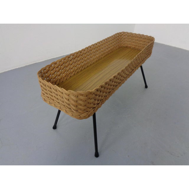 Large German Flower Planter in Rattan and Steel, 1950s For Sale - Image 6 of 15