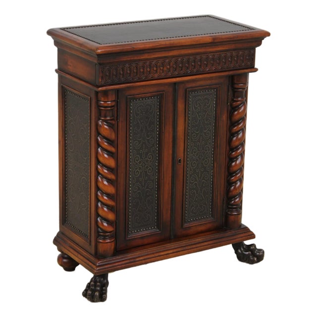 Theodore Alexander Mahogany Armoury Collection 1 Drawer Console Cabinet For Sale