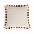 Textile Bicolor Brick Velvet Cushion with Brick and White Fringes by Lo Decor For Sale - Image 7 of 8