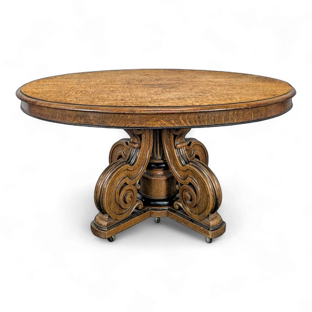 Oak Castle Side Table with Extensions For Sale