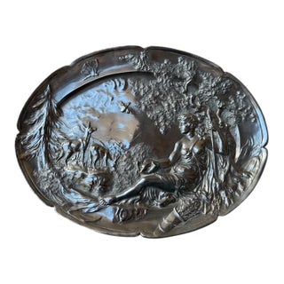 Early 1900s Kaiser Kayser Zinn Platter Diana Goddes of the Hunt For Sale