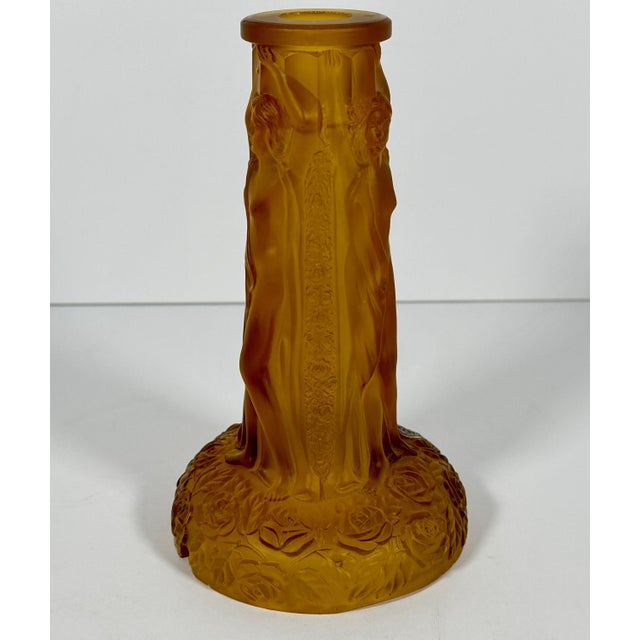 Early 20th Century Art Deco Czech Glass Nudes Lamp Base c. 1930s Rare For Sale - Image 5 of 10