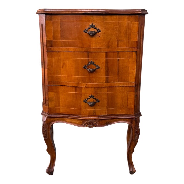 Italian Chest of Drawers in Inlaid Walnut, 1960s For Sale