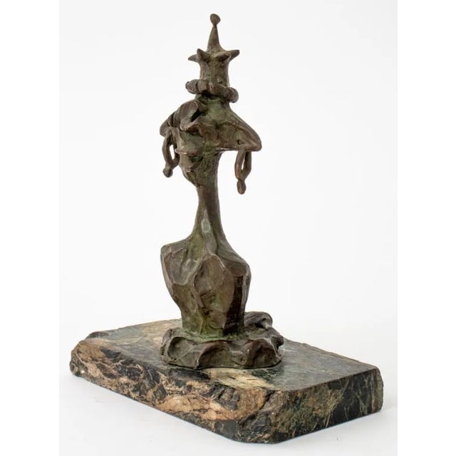 Mid-Century Modern Abstract Bronze Sculpture, apparently unsigned, on marble plinth. A great looking piece to complete a...