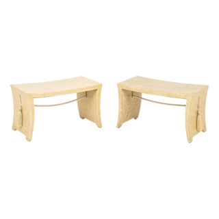 Thomas Pheasant for Baker Furniture Tassel Pagoda Benches, Pair For Sale