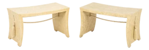 Thomas Pheasant for Baker Furniture Tassel Pagoda Benches, Pair