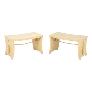 Thomas Pheasant X Baker Tassel Pagoda Benches, Pr For Sale
