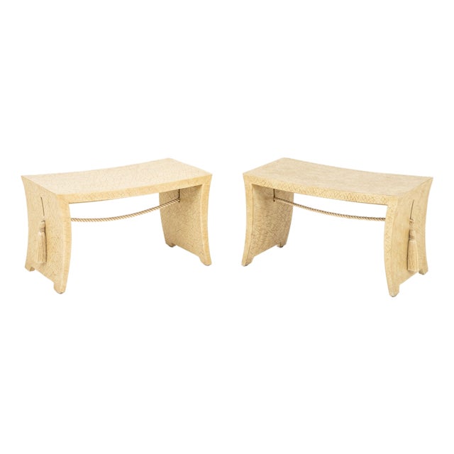 Thomas Pheasant X Baker Tassel Pagoda Benches, Pr For Sale