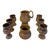 Vintage Brutalist Studio Pottery Ceramic Drink Set, Pitcher, Ice Bucket, 6 Goblets - 8 pcs For Sale
